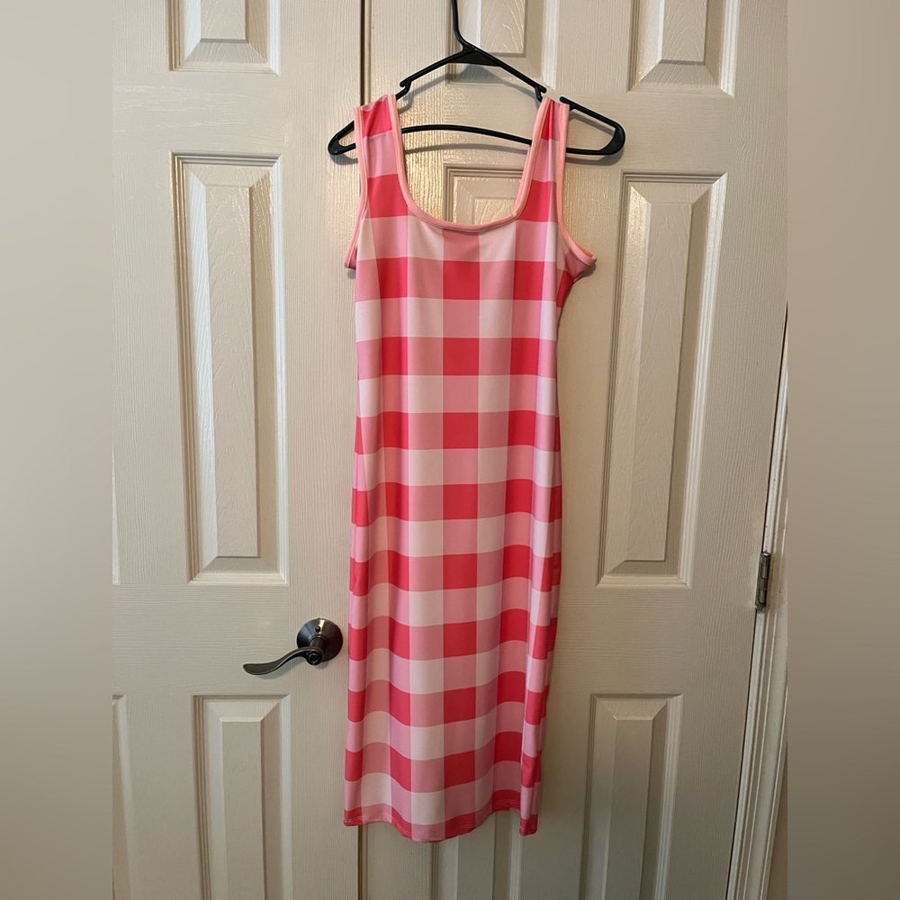 Rue 107 Pink and White Plaid Dress